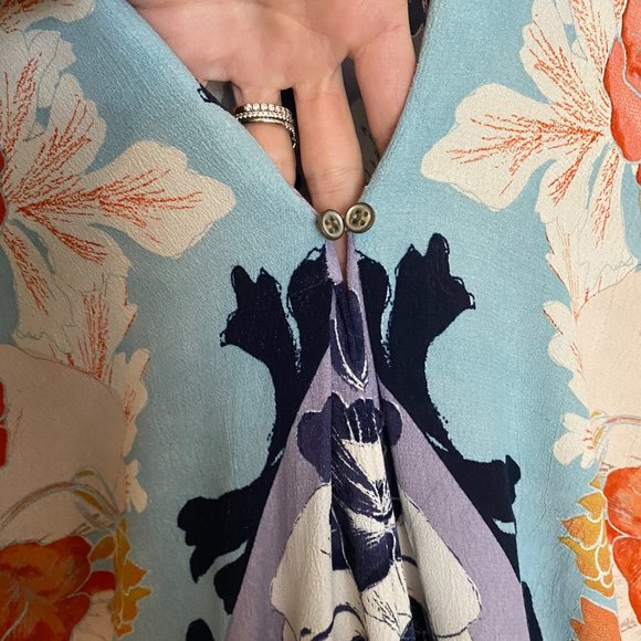 Maeve | Anthropologie | Hawaiian Floral Shirt Dress | Adjustable Waist | Small - Picture 8 of 11